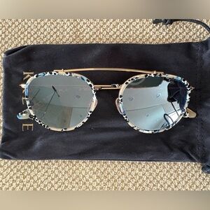 KREWE Animal Print Sunglasses with Gold Details